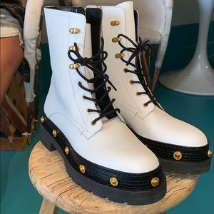 Versace
Medusa Medallion Lace-Up Combat Boots